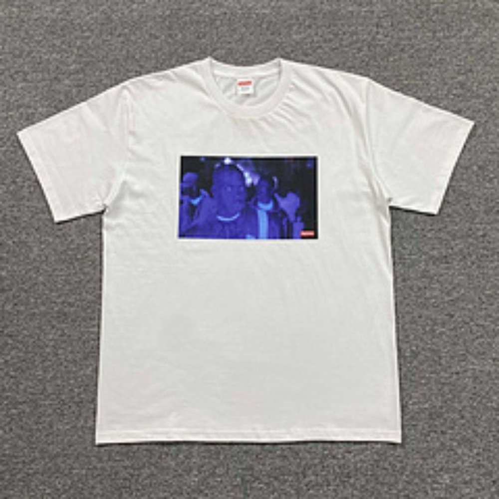 Supreme  America Eats Its Young Tee Print Round Neck T-shirt